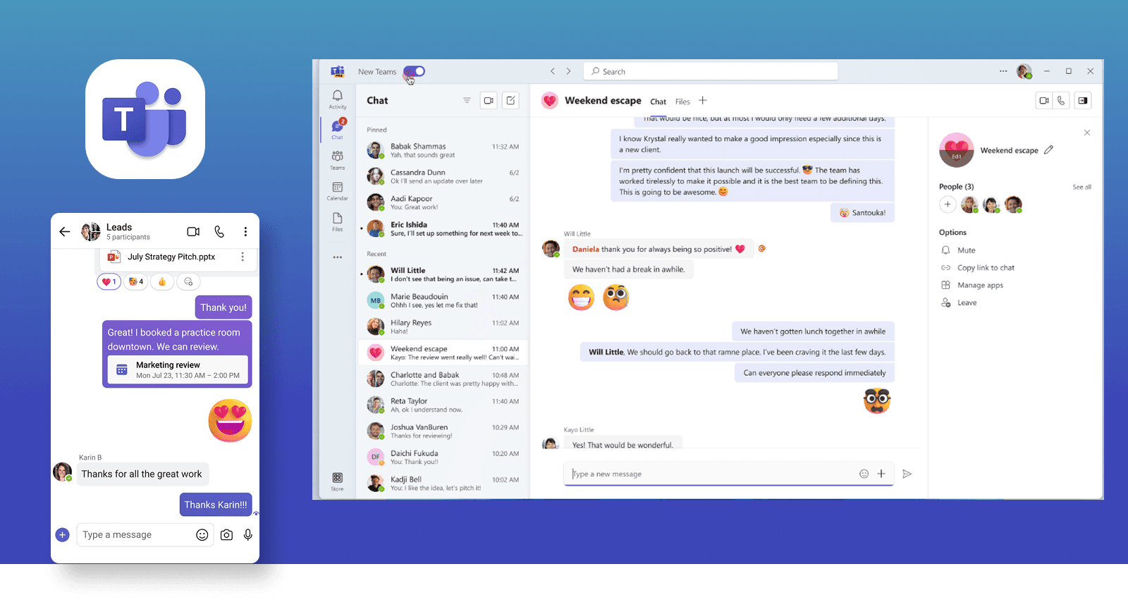 Microsoft Teams user interface