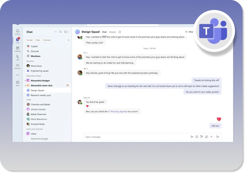 Microsoft Teams user interface
