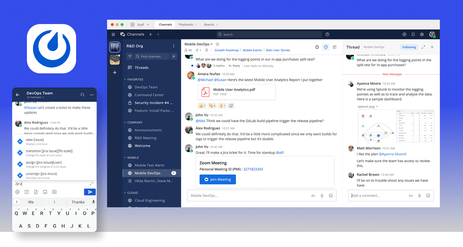 Mattermost user interface