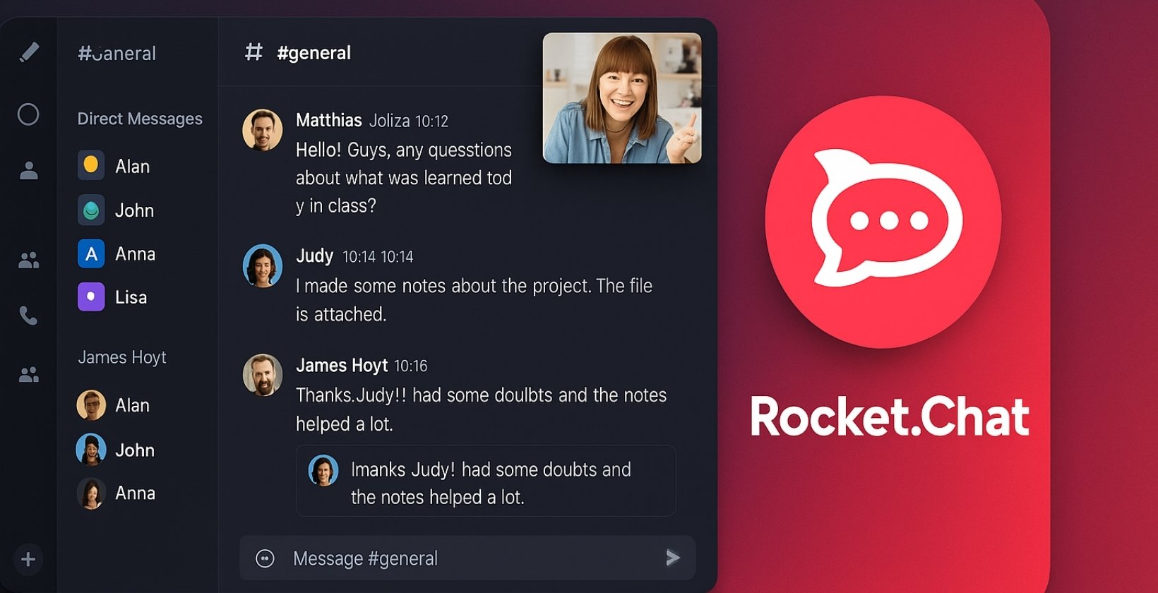 rocket.chat chat interface